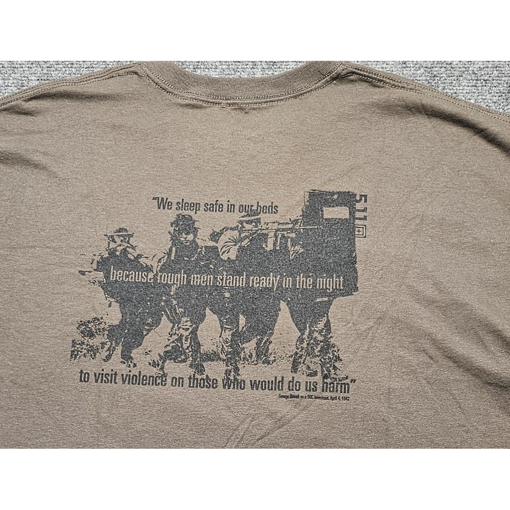 5.11 Tactical Mens Short Sleeve Graphic T-Shirt Brown Always Be Ready XL